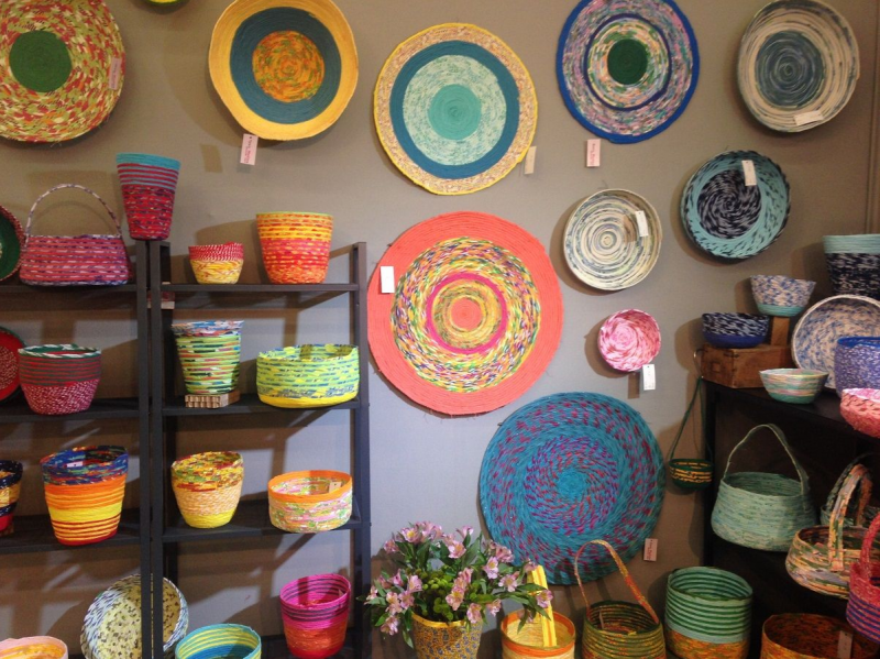 Corbeilles et objets déco en tissus recyclés Gard